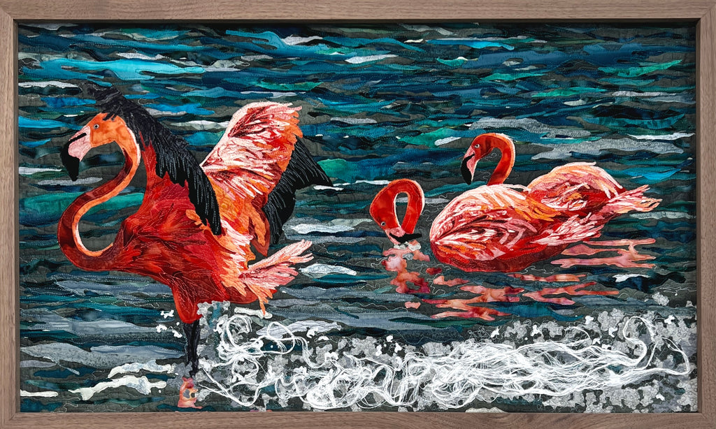 Flamingo Textile Art