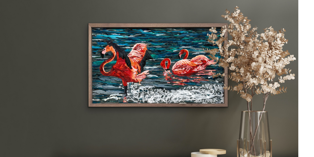 Flamingo Textile Art