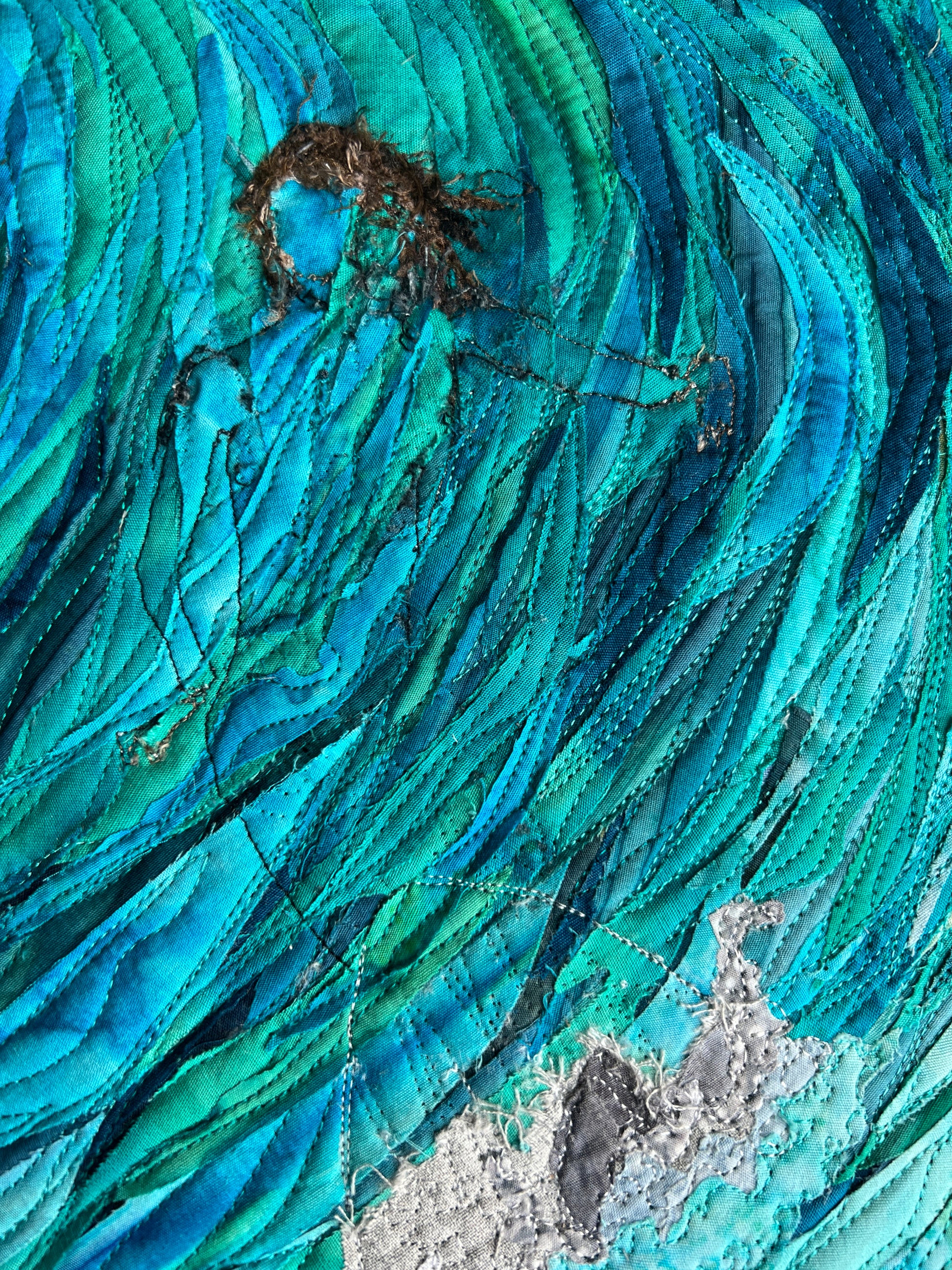 Detail image of textile art wave