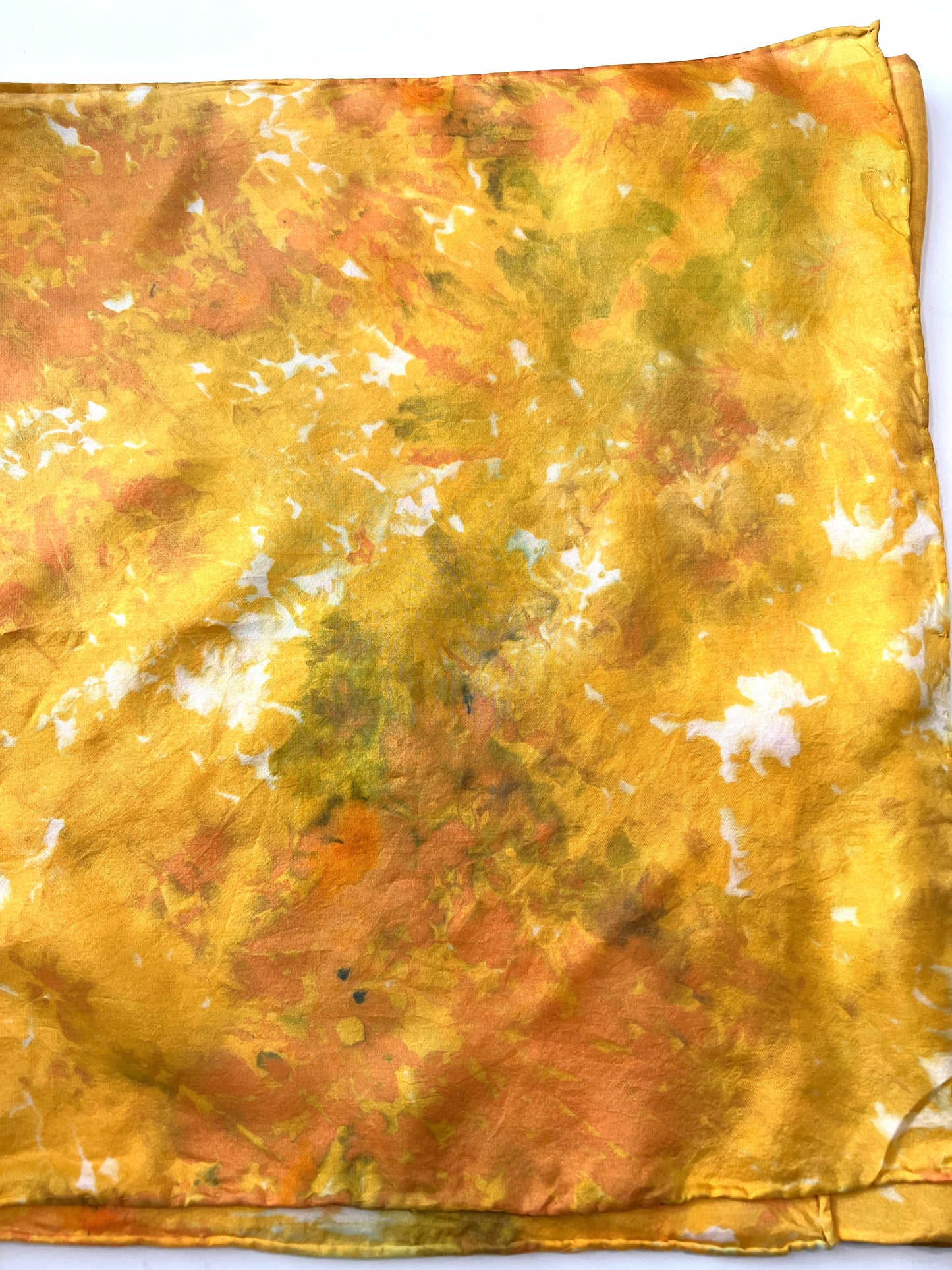 Hand Dyed Silk Scarf-Marigold 5