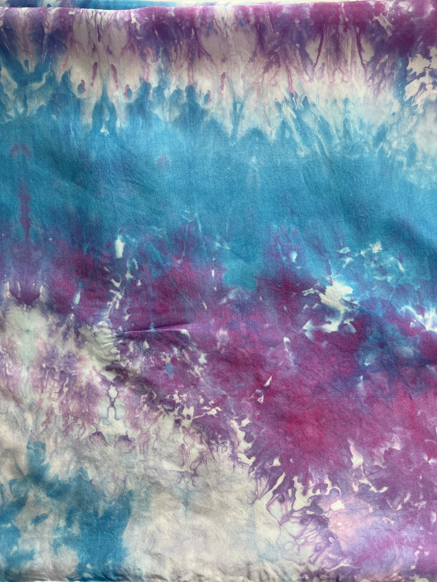 Hand Dyed Silk Scarf - Lilacs and Blue