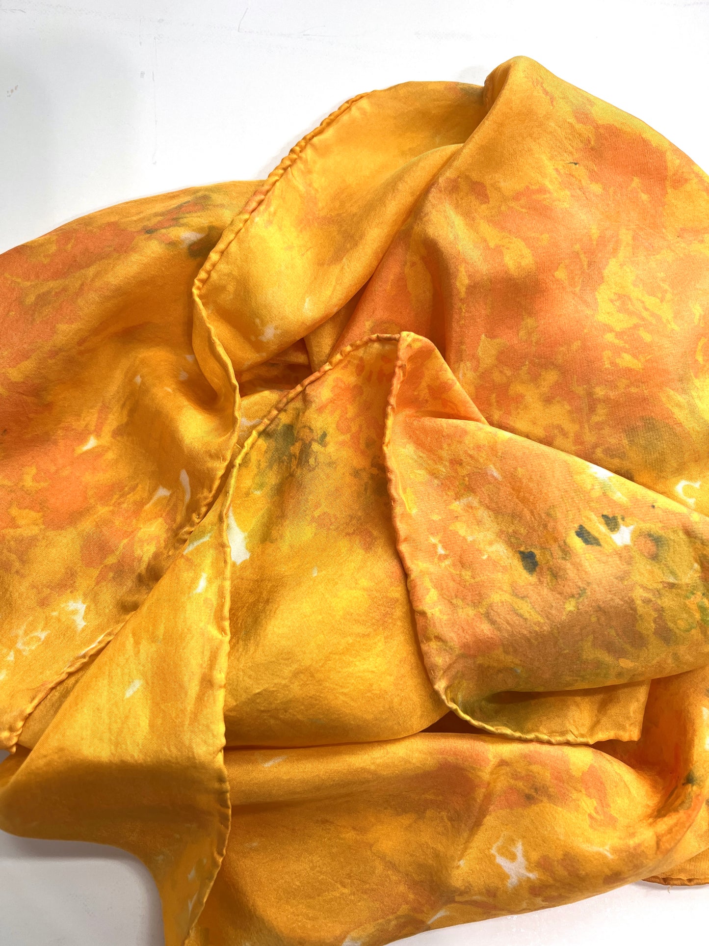 Hand Dyed Silk Scarf - Marigold 2