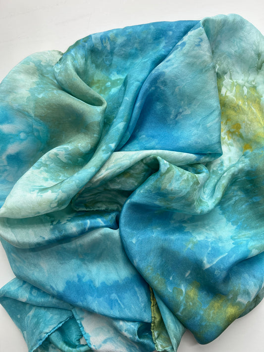 Hand Dyed Silk Scarf- Irises 2